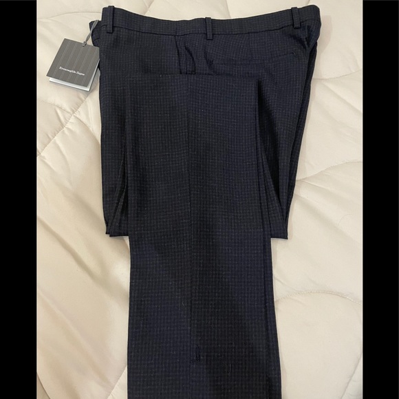 Ermenegildo Zegna Flat Front Wool Blend Pants - Picture 4 of 6